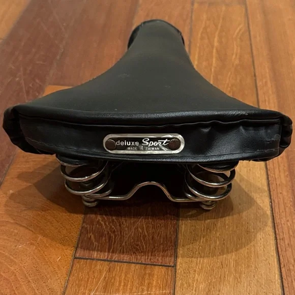 Vintage Black Leather Bicycle Saddle - Picture 5 of 6